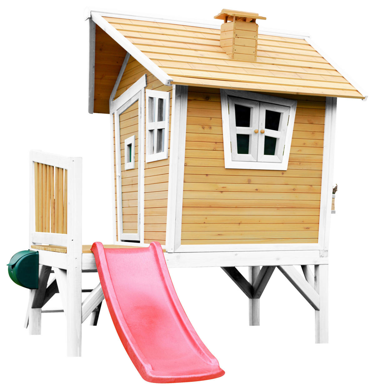 SPIELHAUS 264/203/177 cm  - Rot/Braun, KONVENTIONELL, Holz/Kunststoff (264/203/177cm) - Ambia Garden