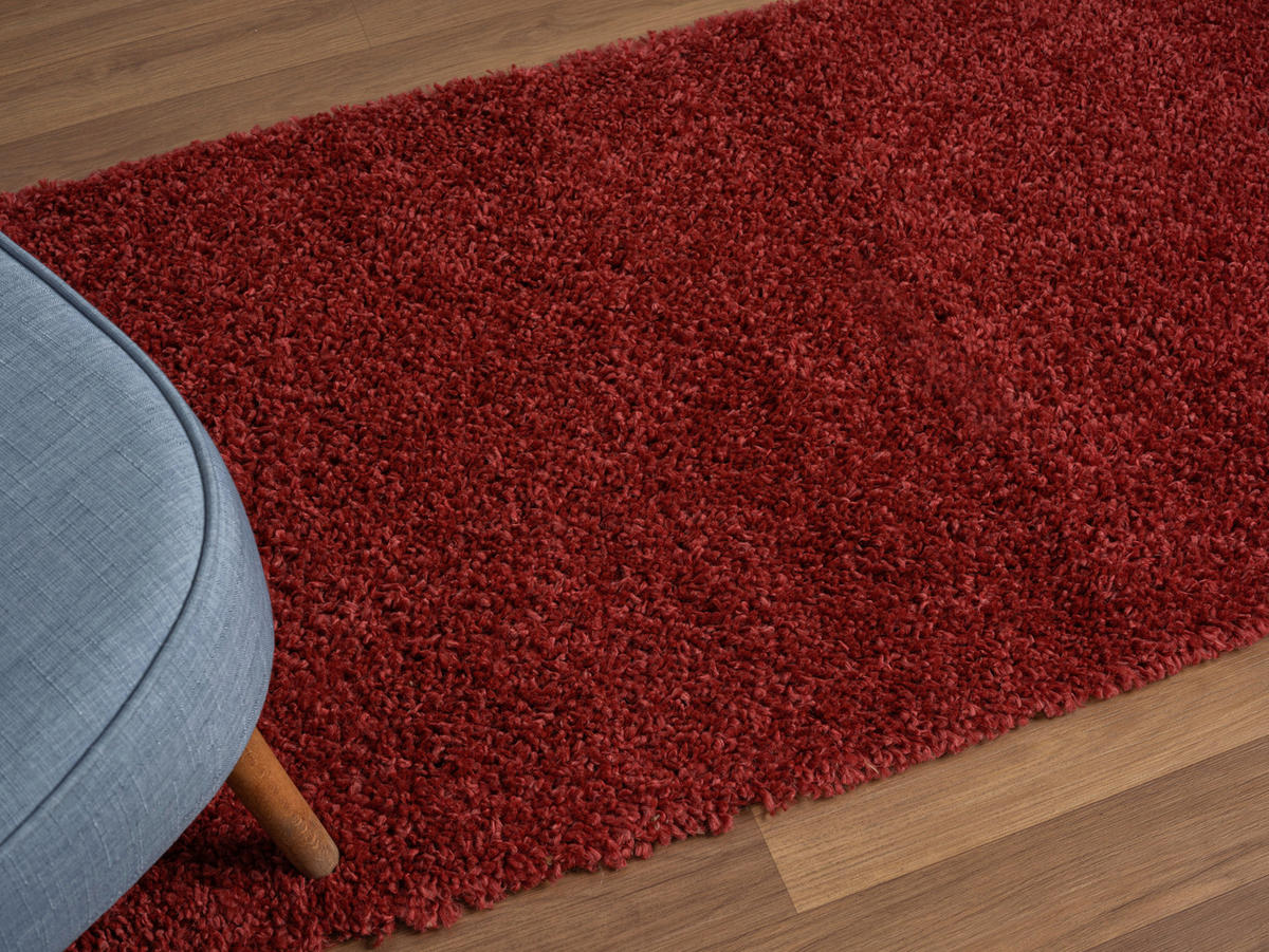 HOCHFLORTEPPICH 80/250 cm My Shaggy  - Weinrot, Basics, Textil (80/250cm)
