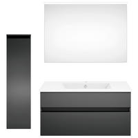 BADEZIMMER 4-teilig  in 122,4 cm  - Dunkelgrau/Weiß, KONVENTIONELL, Holzwerkstoff (122,4cm) - Puris