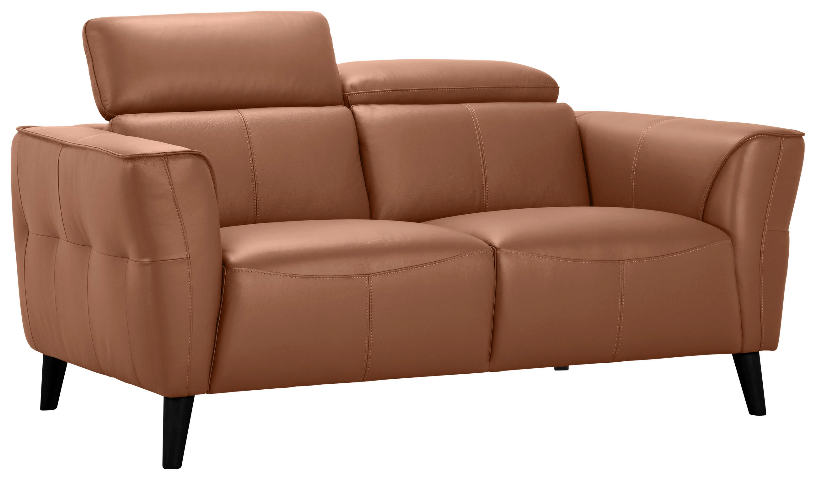 2-SITZER-SOFA Cognac Echtleder  - Cognac, KONVENTIONELL, Leder/Holz (164/92,5/96,5cm) - MID.YOU