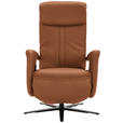 RELAXSESSEL in Leder Cognac  - Cognac/Schwarz, Design, Leder/Metall (71/112/83cm) - Dieter Knoll