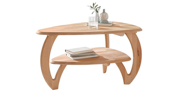 COUCHTISCH Kernbuche massiv 90/60/50 cm Freiform Buchefarben  - Buchefarben, KONVENTIONELL, Holz (90/60/50cm) - Linea Natura