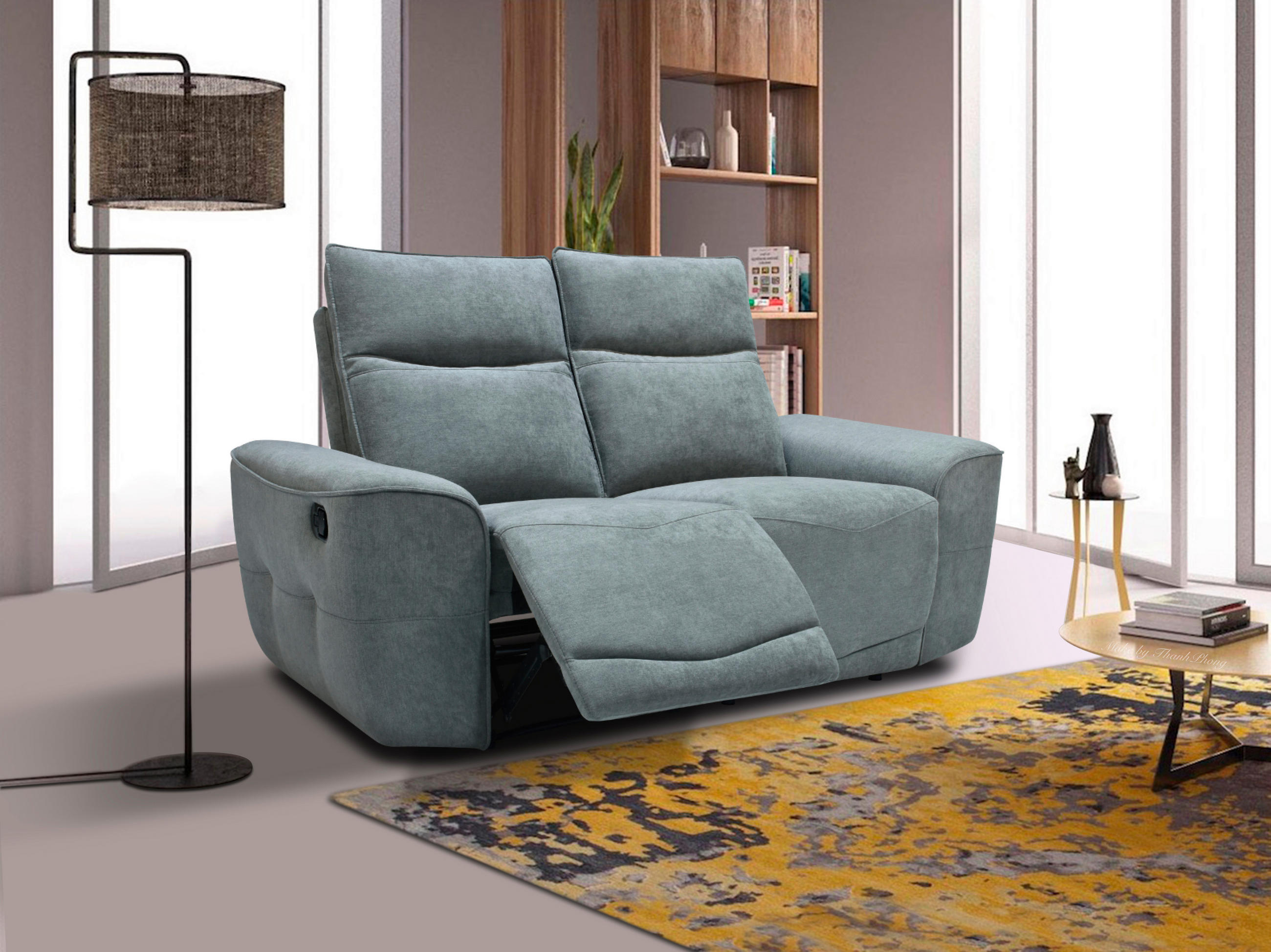 2-SITZER-SOFA Webstoff Grau  - Schwarz/Grau, KONVENTIONELL, Kunststoff/Textil (170cm) - Celina Home