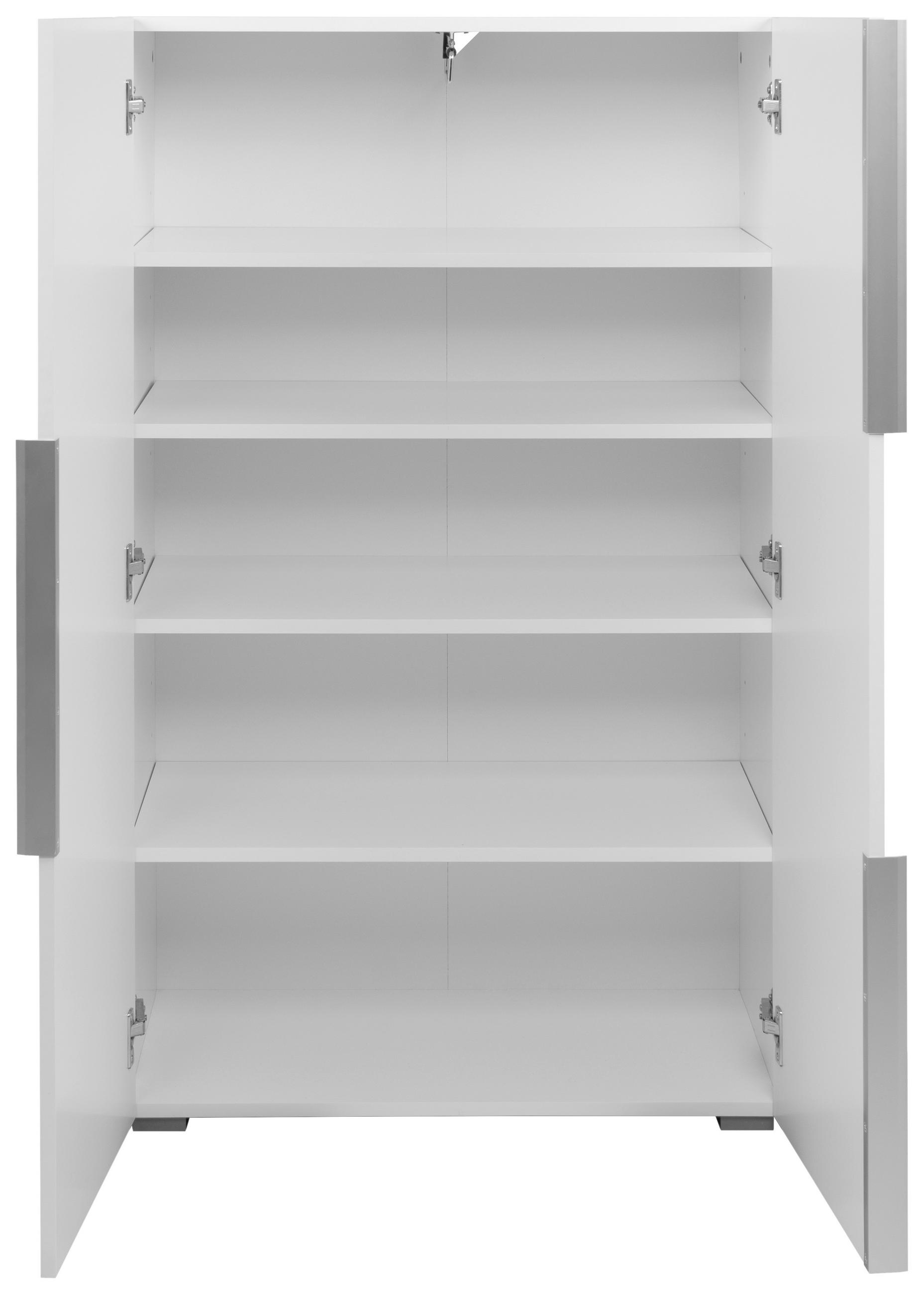GARDEROBENSCHRANK 76/125/37,8 cm  - Alufarben/Weiß, Design, Holzwerkstoff/Kunststoff (76/125/37,8cm) - MID.YOU