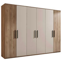 DREHTÜRENSCHRANK Eichefarben, Kaschmir  - Kaschmir/Eichefarben, Design, Holzwerkstoff/Metall (300,5/227,7/60cm) - Xora