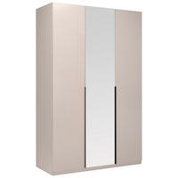 DREHTÜRENSCHRANK  in Kaschmir  - Kaschmir/Schwarz, MODERN, Holzwerkstoff/Metall (134/211/55cm) - MID.YOU