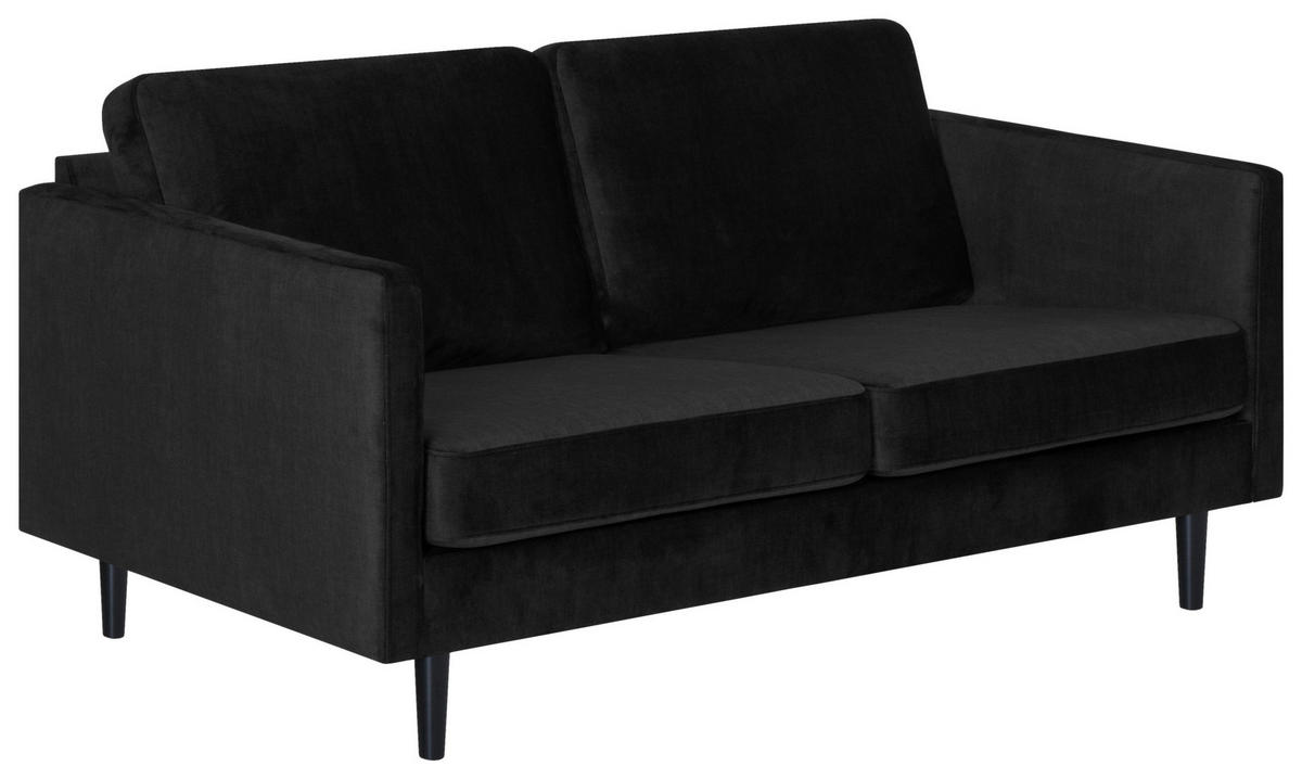 2-SITS SOFFA i textil svart  - svart, Klassisk, trä/textil (156/77/89cm) - Hom`in