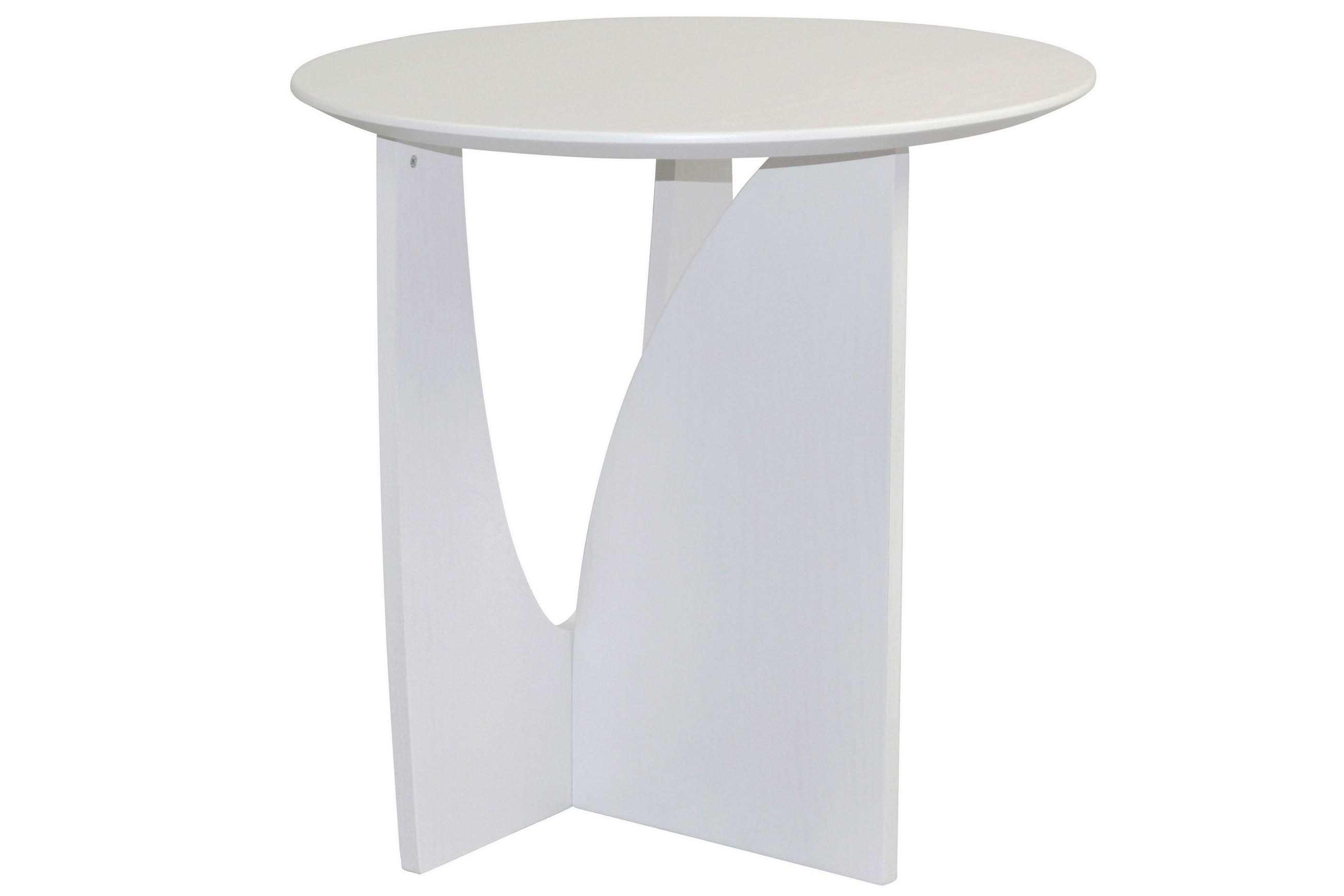 BEISTELLTISCH 50/50/51 cm furniert Weiß rund  - Weiß, Design, Holzwerkstoff (50/50/51cm) - MID.YOU