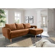 ECKSOFA Rostfarben Flachgewebe  - Rostfarben/Buchefarben, KONVENTIONELL, Holz/Textil (230/144cm) - Carryhome