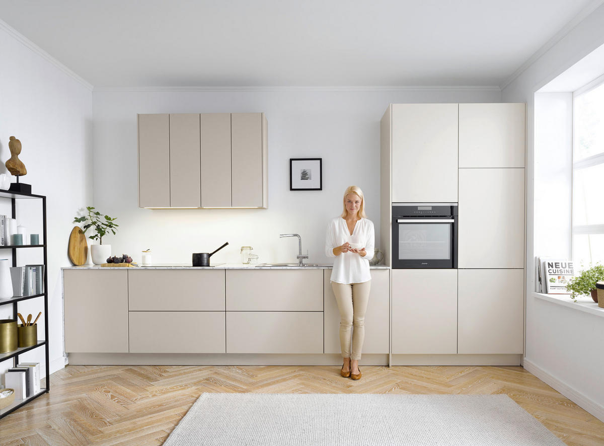 EINBAUKÜCHE   - Sandfarben, Design, Holzwerkstoff - Novel