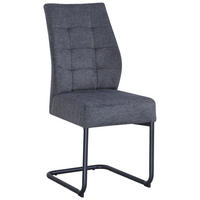 SCHWINGSTUHL  in Eisen Webstoff  - Anthrazit/Schwarz, Design, Textil/Metall (44/97/61cm) - Hom`in