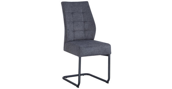 SCHWINGSTUHL in Eisen Webstoff - Anthrazit/Schwarz, Design, Textil/Metall (44/97/61cm) - Hom`in