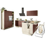 ECKKÜCHE XO 15  in Rot, Tannenholzfarben  - Rot/Tannenholzfarben, Design, Holzwerkstoff/Metall (150/280/121,6cm) - Xora