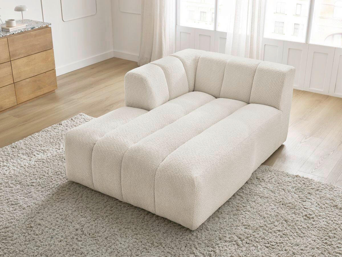 SOFAELEMENT ANNECY Bouclé Beige  - Beige/Schwarz, MODERN, Kunststoff/Textil (120/72/170cm)