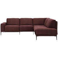 ECKSOFA in Flachgewebe Weinrot  - Weinrot/Schwarz, Design, Textil/Metall (260/210cm) - Johann Jakob