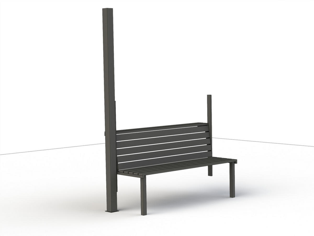GARTENBANK 150/100/50 cm  Aluminium  - Anthrazit, Basics, Metall (150/100/50cm) - Siena Garden