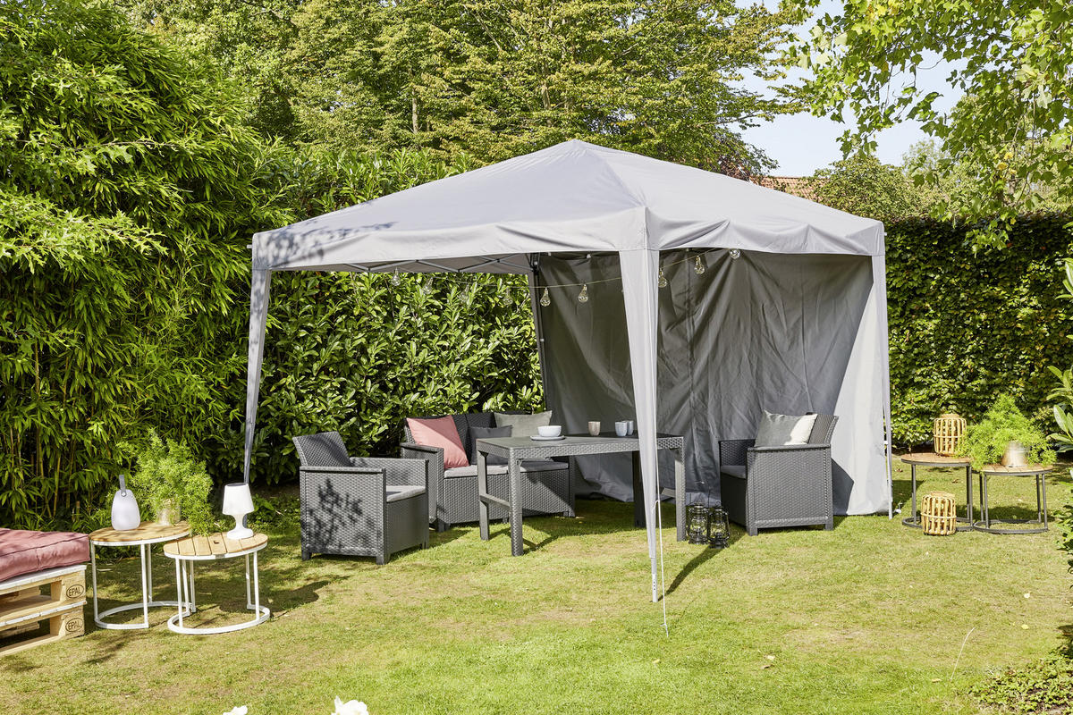 PAVILLON 300/260/300 cm Stahl  - Grau, KONVENTIONELL, Textil/Metall (300/260/300cm) - Siena Garden