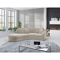 ECKSOFA in Samt Sandfarben  - Sandfarben/Schwarz, Modern, Kunststoff/Textil (230/266cm) - Sit & More
