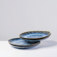 DESSERTTELLERSET Blau 4-teilig WILDE SCHLUCHT  - Blau, Basics, Keramik (22/2,5cm) - Gipfelstück