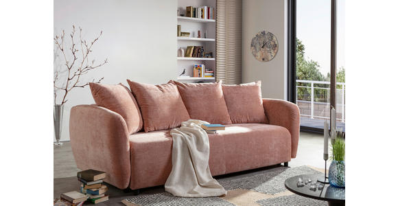 SCHLAFSOFA Flachgewebe Altrosa  - Schwarz/Altrosa, KONVENTIONELL, Kunststoff/Textil (250/74/108cm) - Carryhome
