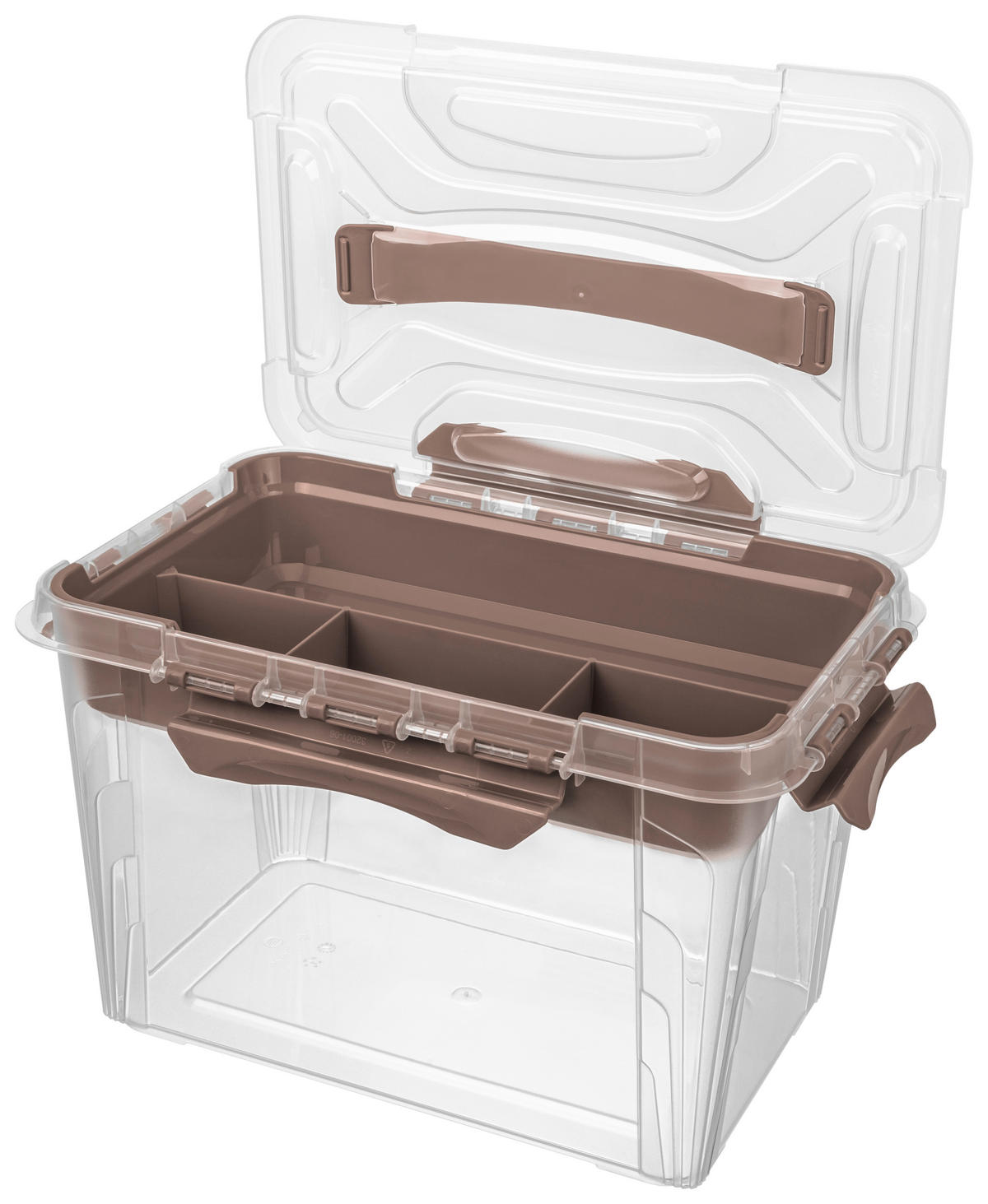 BOX S VÍKEM, 6.6 l - průhledné/šedohnědá, Basics, plast (29/19/18cm)
