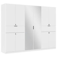 DREHTÜRENSCHRANK in Silberfarben, Weiss  - Weiss/Silberfarben, Modern, Holzwerkstoff/Metall (271/210/54cm) - Rauch Möbel