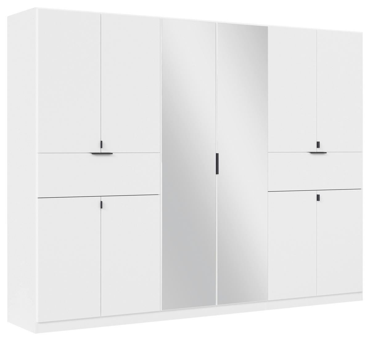 DREHTÜRENSCHRANK in Silberfarben, Weiss  - Weiss/Silberfarben, Modern, Holzwerkstoff/Metall (271/210/54cm) - Rauch Möbel