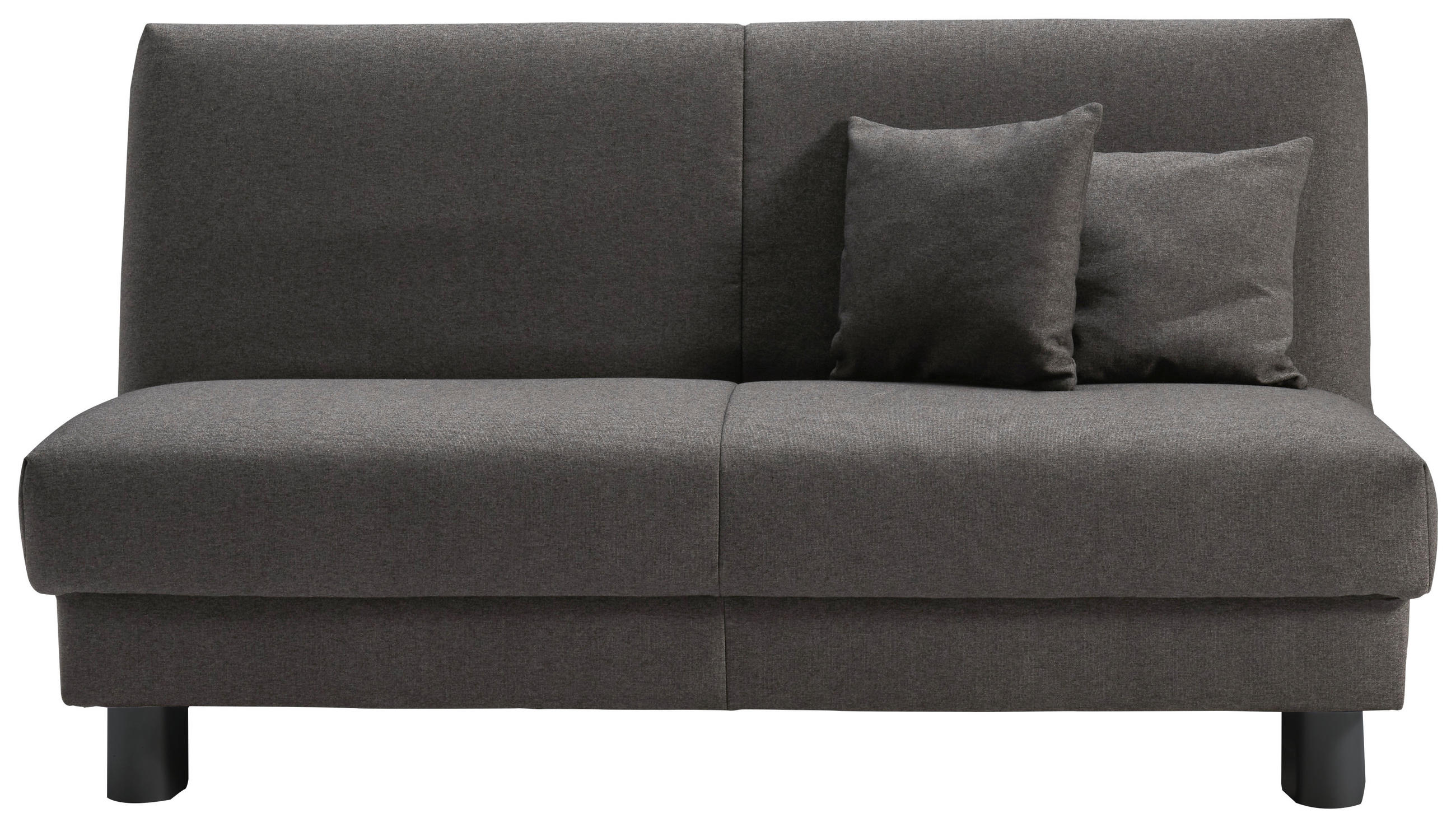 SCHLAFSOFA mit Relaxfunktion  mit Typenauswahl, Fußauswahl, Stoffauswahl, Liegefunktion Flachgewebe Grau  - Schwarz/Grau, Design, Metall (160/85/100cm) - Carryhome