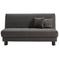 SCHLAFSOFA mit Relaxfunktion  mit Typenauswahl, Fußauswahl, Stoffauswahl, Liegefunktion Flachgewebe Grau  - Schwarz/Grau, Design, Metall (160/85/100cm) - Carryhome