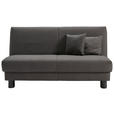 SCHLAFSOFA mit Relaxfunktion Flachgewebe Grau Zierkissen, Bettkasten, Schlaffunktion, Relaxfunktion  - Schwarz/Grau, Design, Metall (160/85/100cm) - Carryhome