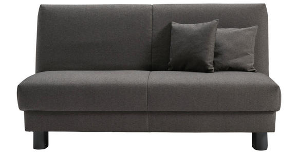SCHLAFSOFA mit Relaxfunktion Flachgewebe Grau Zierkissen, Bettkasten, Schlaffunktion, Relaxfunktion  - Schwarz/Grau, Design, Metall (160/85/100cm) - Carryhome
