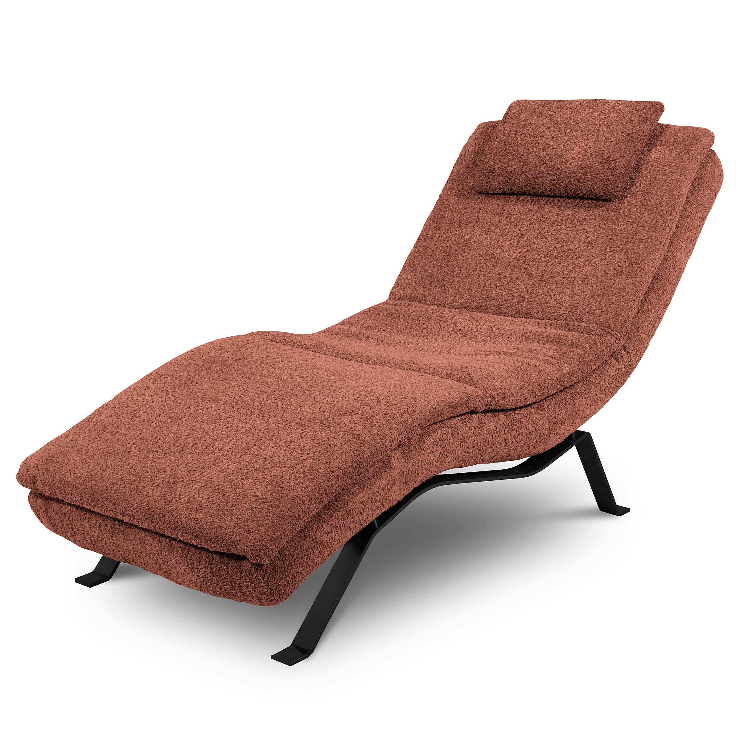 RELAXLIEGE Echtleder Beere  - Beere/Schwarz, Design, Leder/Metall (65/95/171cm) - Celina Home