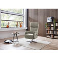 RELAXSESSEL in Leder Hellgrau  - Edelstahlfarben/Hellgrau, Design, Leder/Metall (70/124/85cm) - Cantus