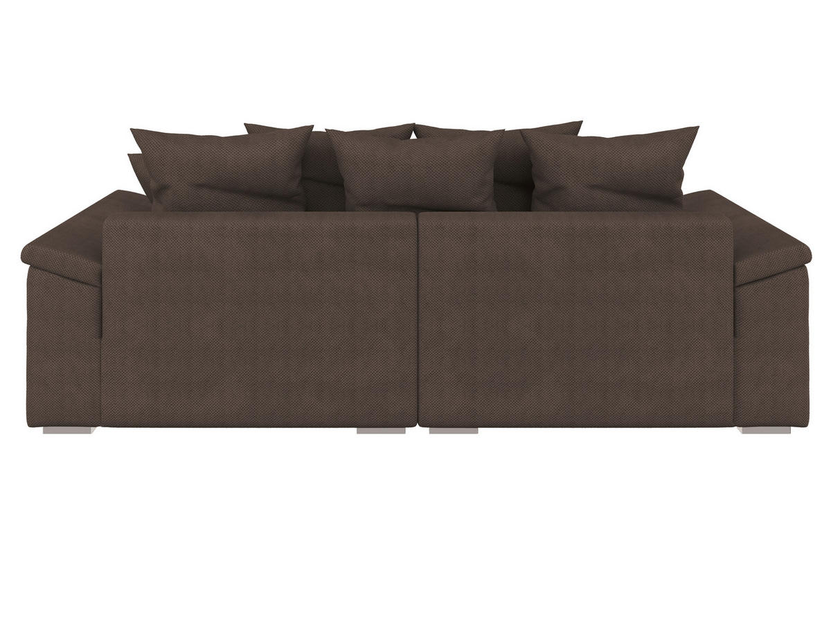 BIGSOFA TERMINI Velours, Webstoff Braun  - Beige/Naturfarben, Design, Holz/Textil (260/98/123cm) - MID.YOU