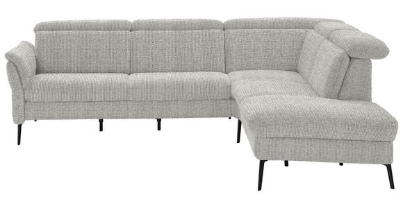 ECKSOFA in Struktur Silberfarben 275/235 cm - Silberfarben/Schwarz, MODERN, Textil/Metall (275/235cm) - Cantus