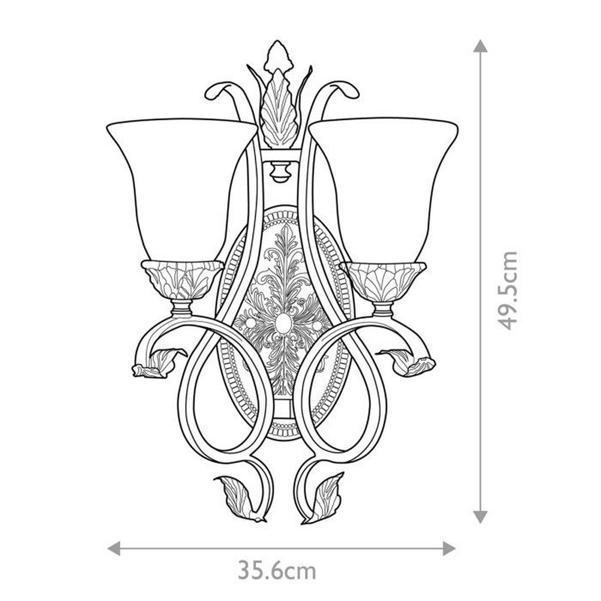 WANDLEUCHTE Sonomavalley 35,6/19,7/49,5 cm  - Rotbraun, KONVENTIONELL, Glas/Metall (35,6/19,7/49,5cm) - Elstead Lighting