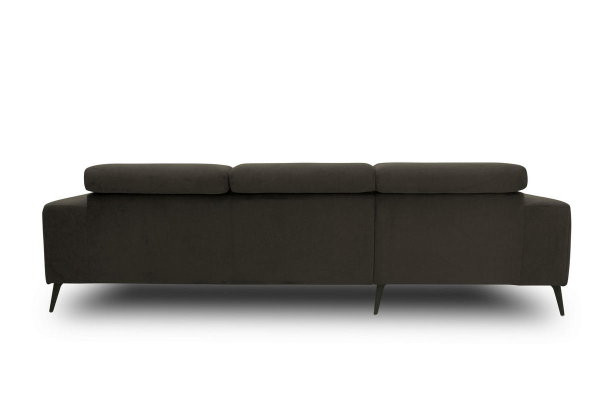 ECKSOFA TRENTO Mikrofaser  - Dunkelgrau/Schwarz, MODERN, Textil/Metall (287/175cm) - MID.YOU