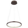 LED-HÄNGELEUCHTE 38,5/120 cm  - Opal/Braun, Design, Kunststoff/Metall (38,5/120cm) - Globo