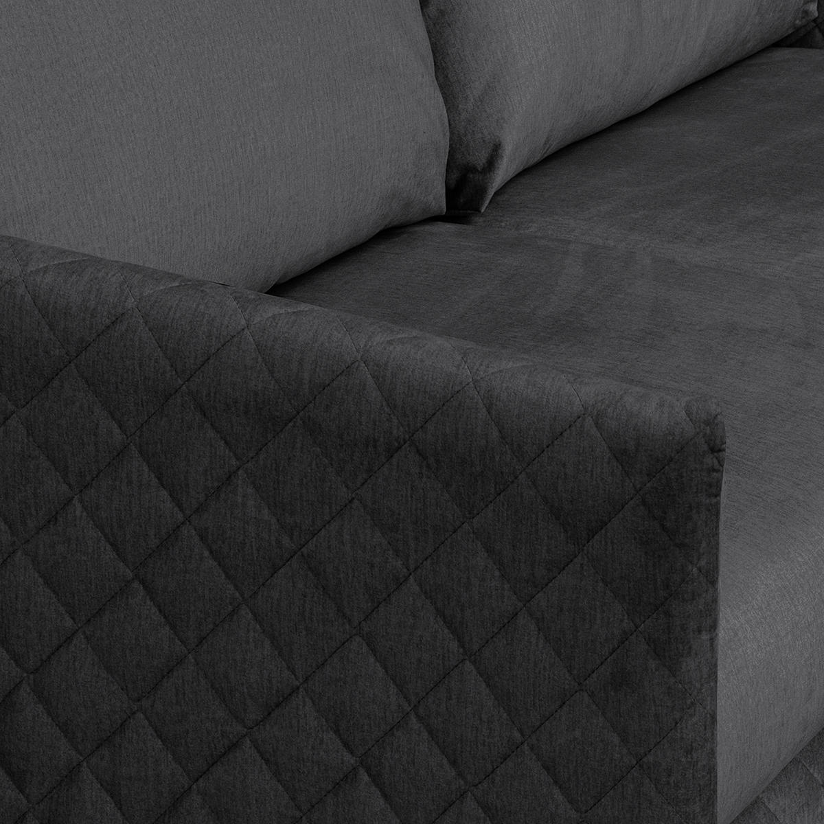 SCHLAFSOFA in Samt Anthrazit  - Anthrazit/Naturfarben, Design, Holz/Textil (175/95/103cm) - Livetastic