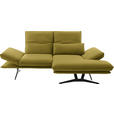 ECKSOFA  in Echtleder Hellgrün  210/130 cm  - Schwarz/Hellgrün, Design, Leder/Metall (210/130cm) - Dieter Knoll