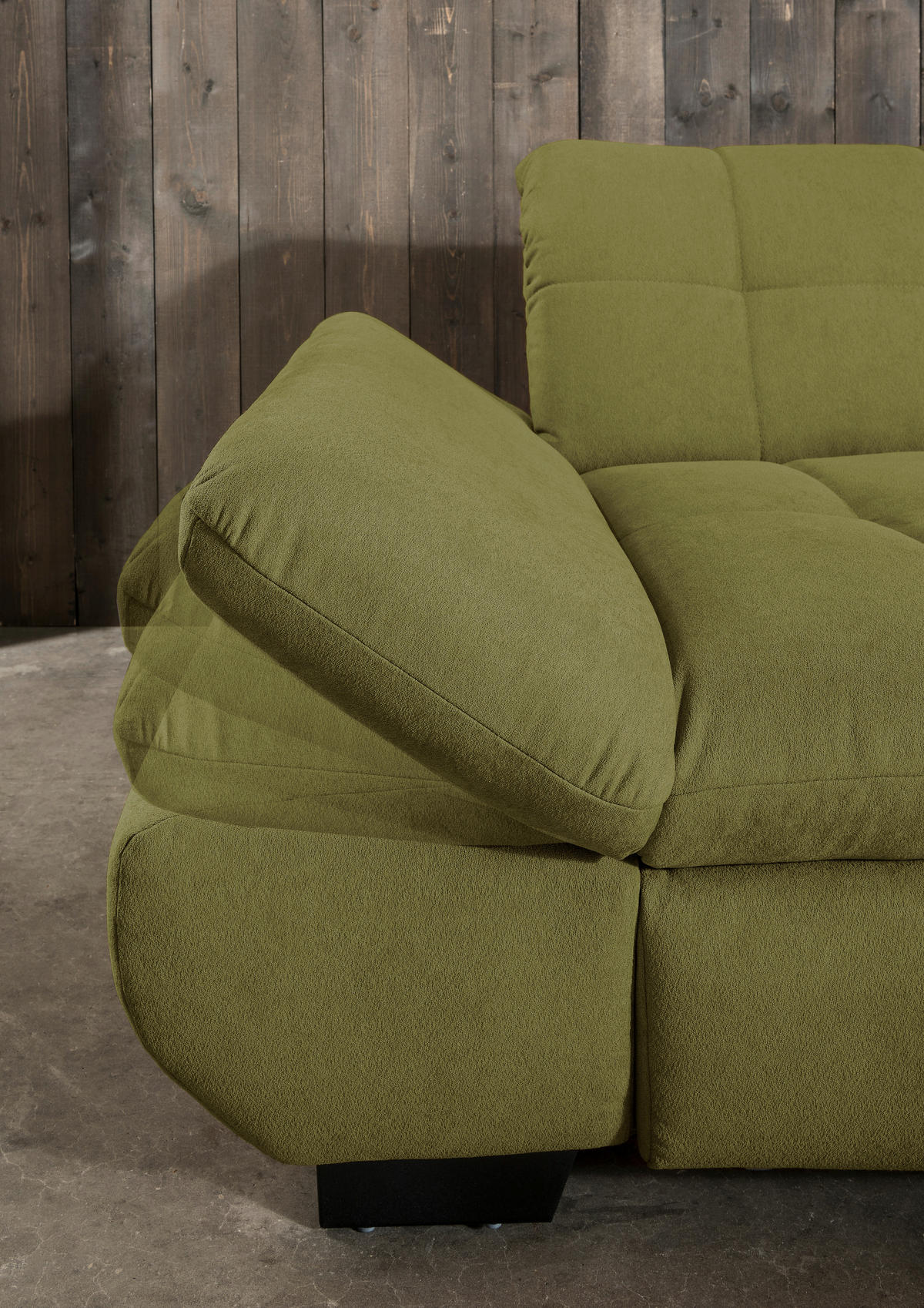 ECKSOFA in Mikrofaser Grün  - Schwarz/Grün, Design, Textil/Metall (290/198cm) - Xora