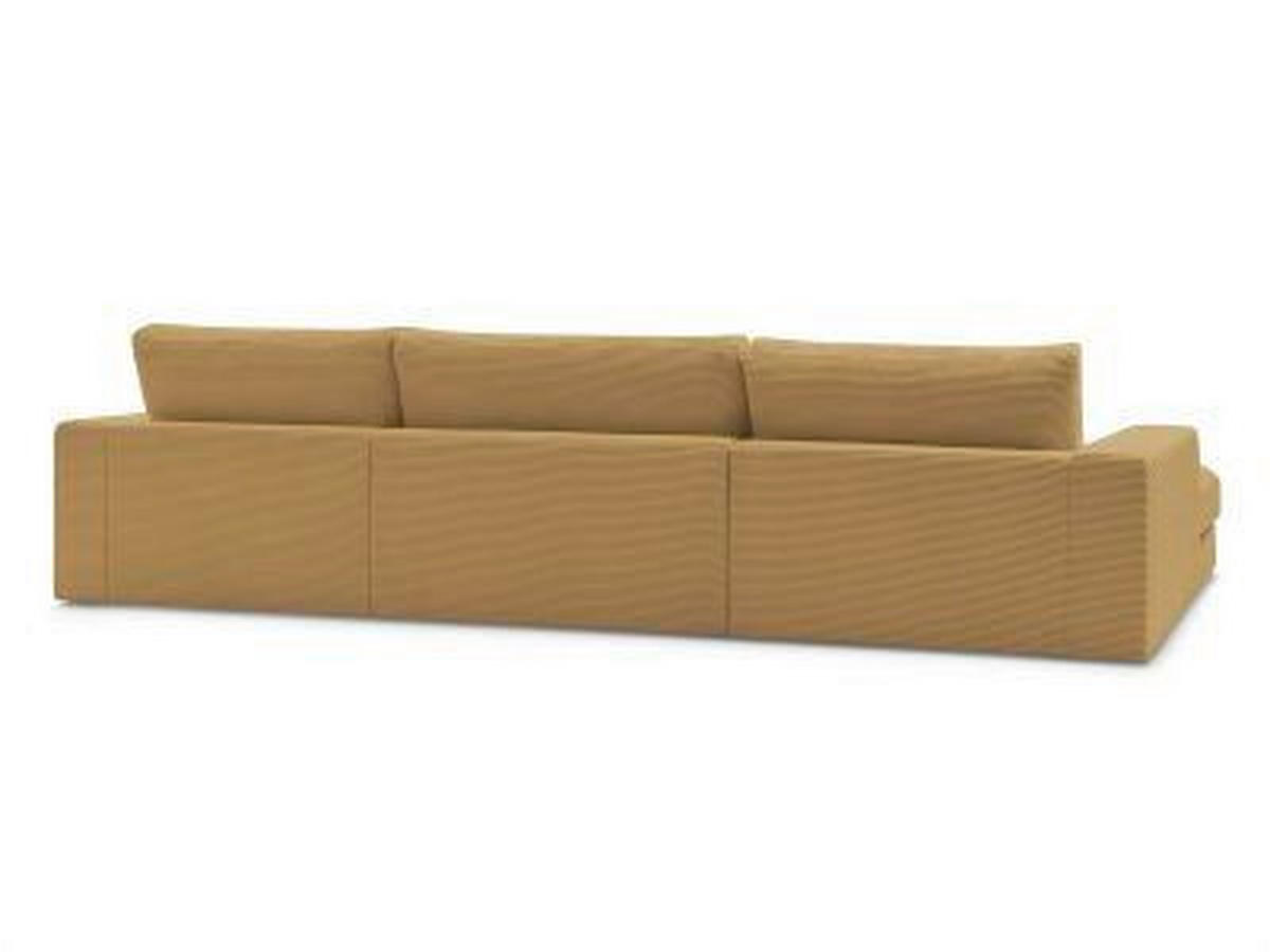 WOHNLANDSCHAFT LEONARD Gelb Cord  - Gelb/Schwarz, MODERN, Kunststoff/Textil (159/349/159cm)