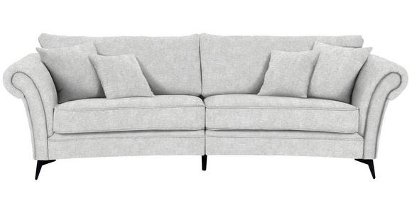 MEGASOFA  in Flachgewebe Beige  - Beige/Schwarz, ROMANTIK / LANDHAUS, Textil/Metall (273/79/125cm) - Landscape