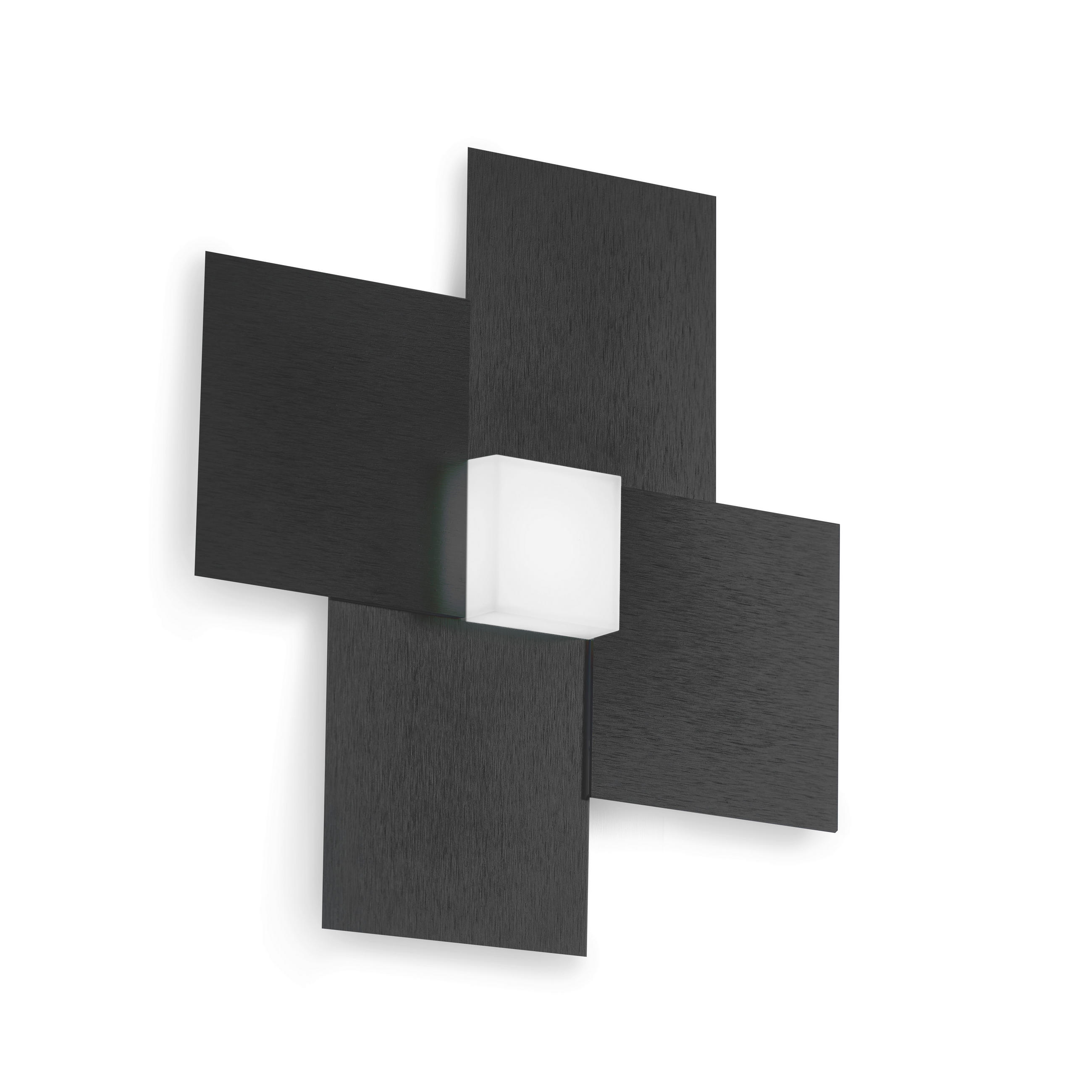 LED-WANDLEUCHTE Creo 28/6,5/28 cm  - Schwarz/Weiß, Design, Kunststoff/Metall (28/6,5/28cm) - Grossmann