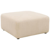 HOCKER Mikrofaser Creme  - Creme/Schwarz, Design, Kunststoff/Textil (85/42/85cm) - MID.YOU