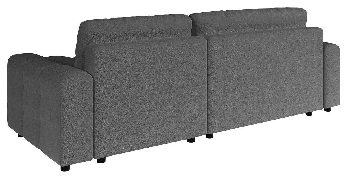 ECKSOFA Luki Grau Bouclé  - Schwarz/Grau, Design, Kunststoff/Textil (233/142cm) - Livetastic
