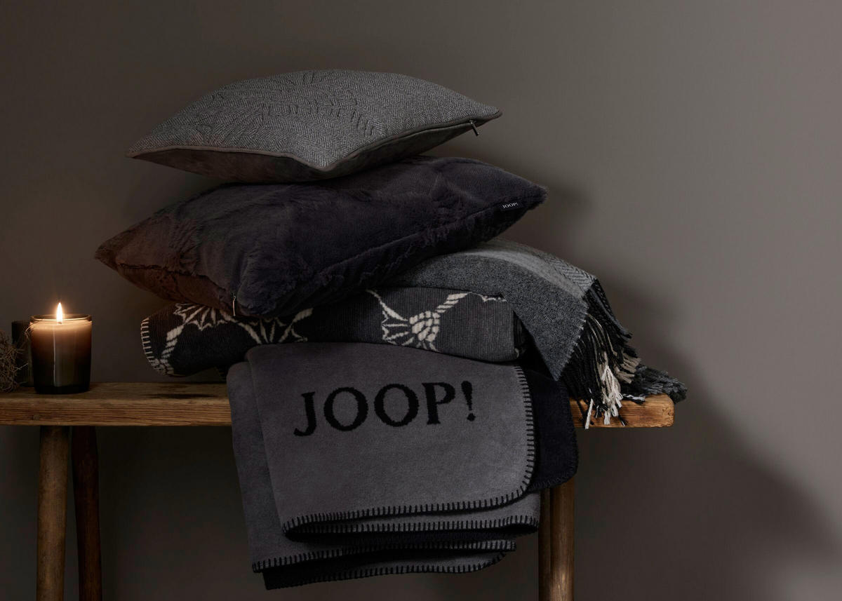 WOHNDECKE UNI-DOUBLEFACE 150/200 cm  - Hellgrau/Schwarz, Basics, Textil (150/200cm) - Joop!