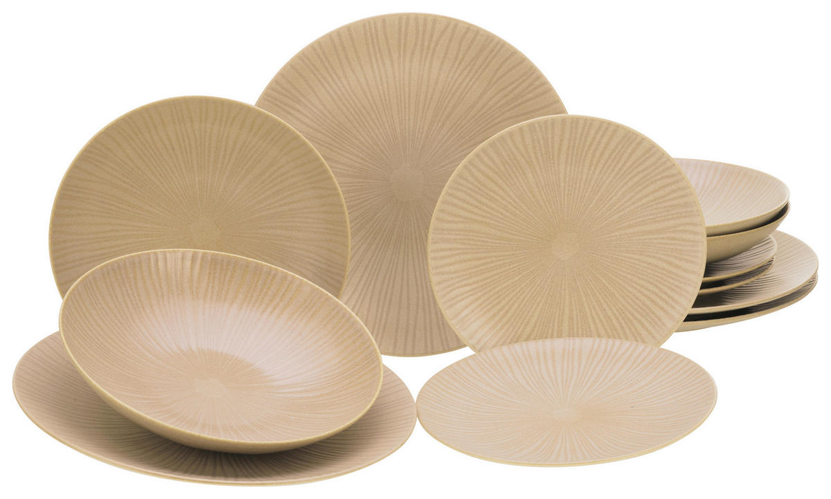 KOMBISERVICE Vesuvio 12-teilig  - Sandfarben, Basics, Keramik - Creatable