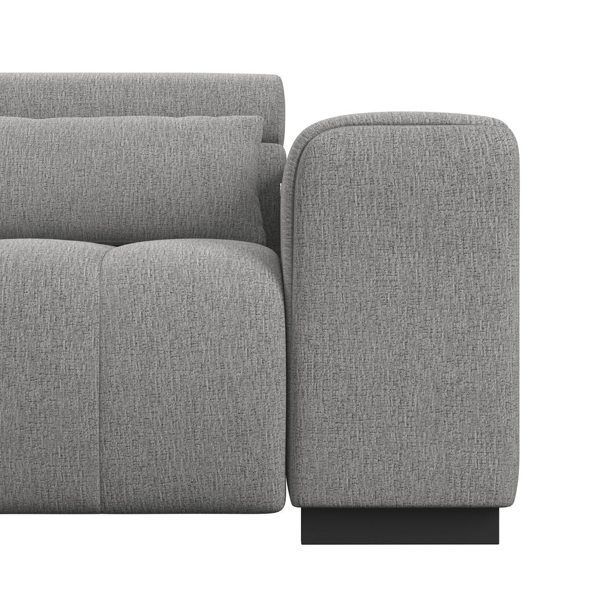 ECKSOFA Chenille, Struktur Dunkelgrau  - Dunkelgrau/Schwarz, Trend, Holz/Textil (226/311cm) - MID.YOU