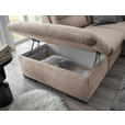 ECKSOFA Creme Mikrovelours  - Creme/Schwarz, KONVENTIONELL, Kunststoff/Textil (217/265cm) - Carryhome